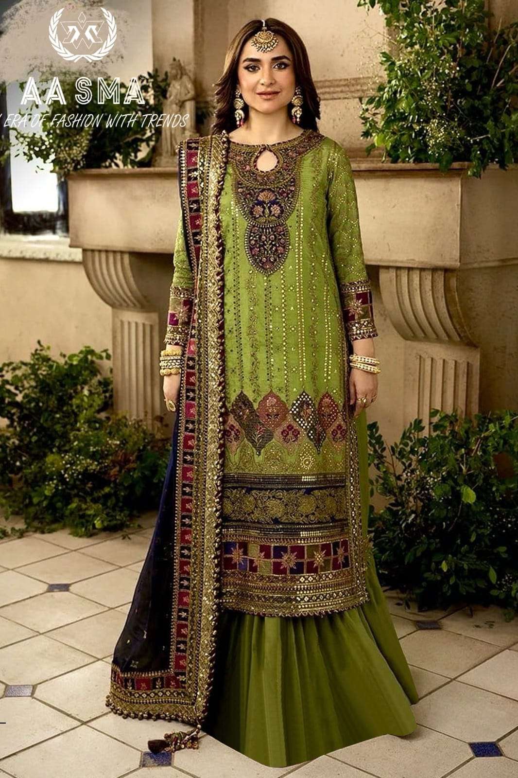 AASMA 206 HIT DESIGN BY AASMA PURE FAUX GEORGETTE WORK PAKISTANI DRESS