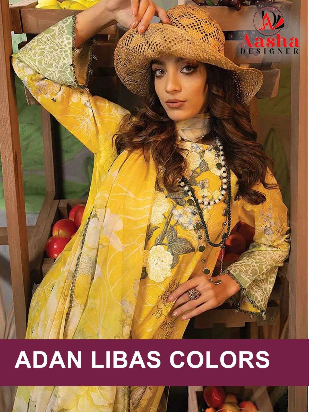 ADAN LIBAS 1013-A TO 1013-D SERIES BY AASHA DESIGNER COTTON PRINT WORK PAKISTANI DRESSES