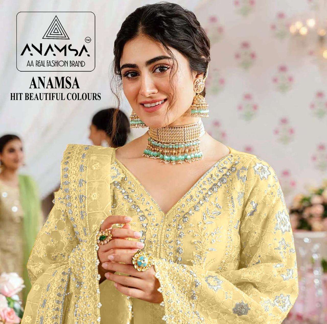 ANAMSA 285-A TO 285-D SERIES BY ANAMSA FAUX GEORGETTE HEAVY WORK PAKISTANI DRESSES