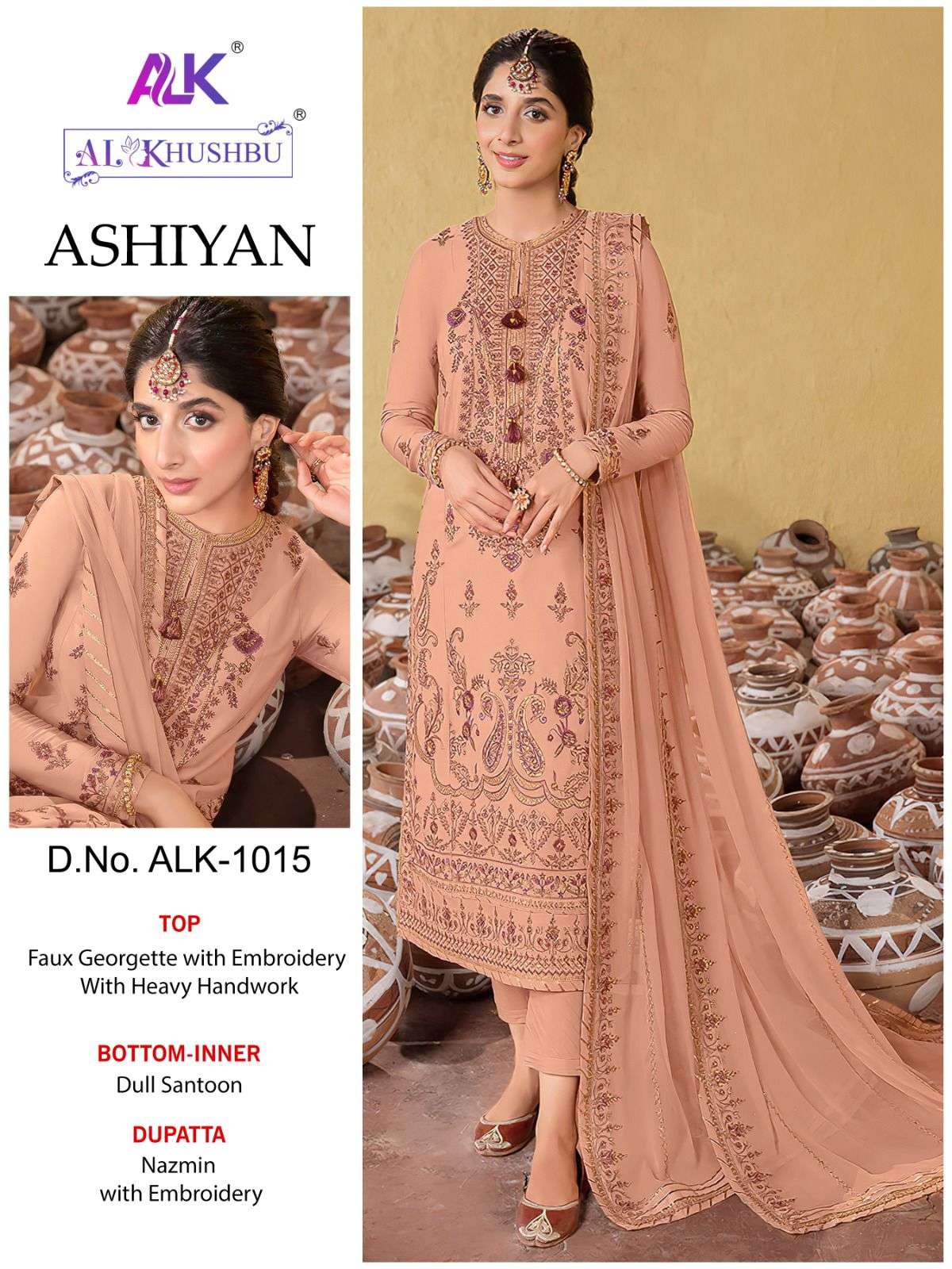 ASHIYAN 1015 HIT DESIGN BY AL KHUSHBU GEORGETTE HEAVY WORK PAKISTANI DRESS