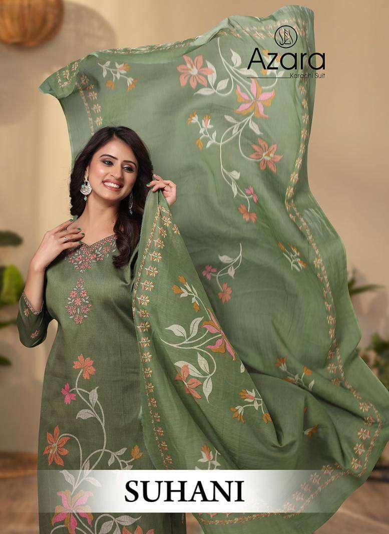 AZARA SUHANI BY RADHIKA FASHION 1007-A TO 1007-D SERIES BY COTTON WORK DRESSES