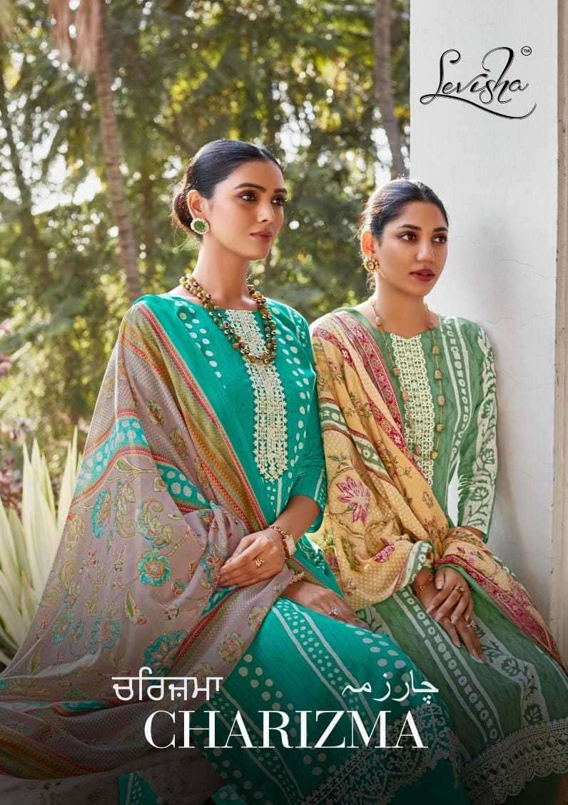 CHARIZMA BY LEVISHA 113 TO 119 SERIES LAWN COTTON EMBROIDERY WORK DRESSES