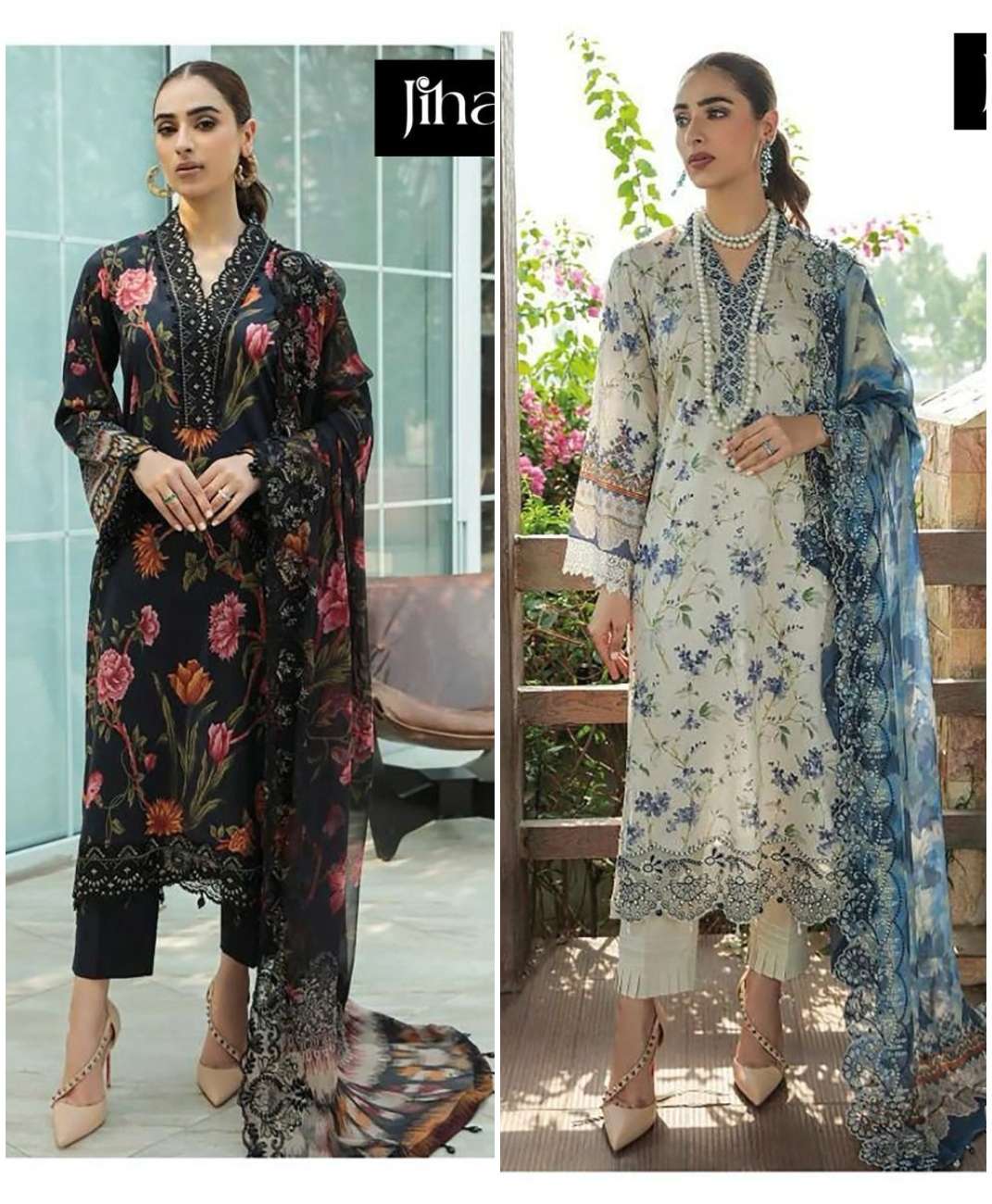 CHUNARI LAWN 3406 & 3407 HITS BY JIHAN PURE COTTON EMBROIDERY PAKISTANI DRESSES