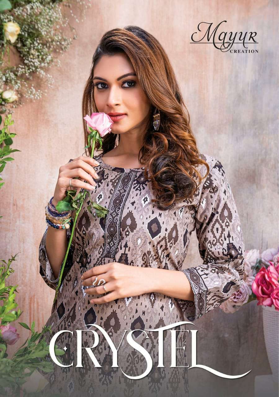 CRYSTEL BY MAYUR CREATION 1001 TO 1012 SERIES HEAVY PRINT TUNICS