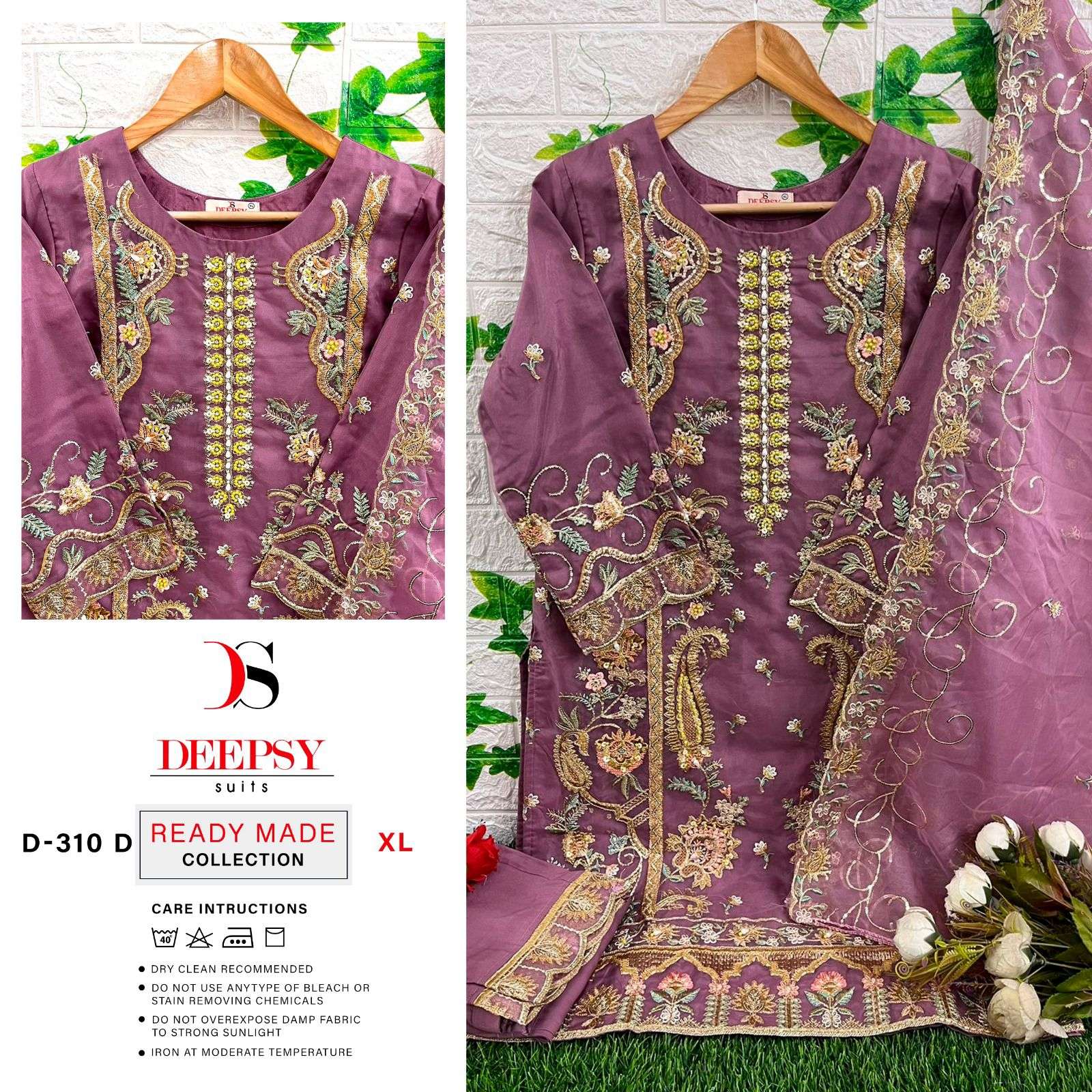 D-310 COLOURS BY DEEPSY SUITS 310-A TO 310-C SERIES ORGANZA WORK READYMADE DRESSES