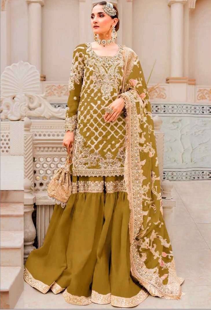 DS-241 COLOURS BY DINSAAA SUIT 241-A TO 241-D SERIES ORGANZA HEAVY EMBROIDERY DRESSES