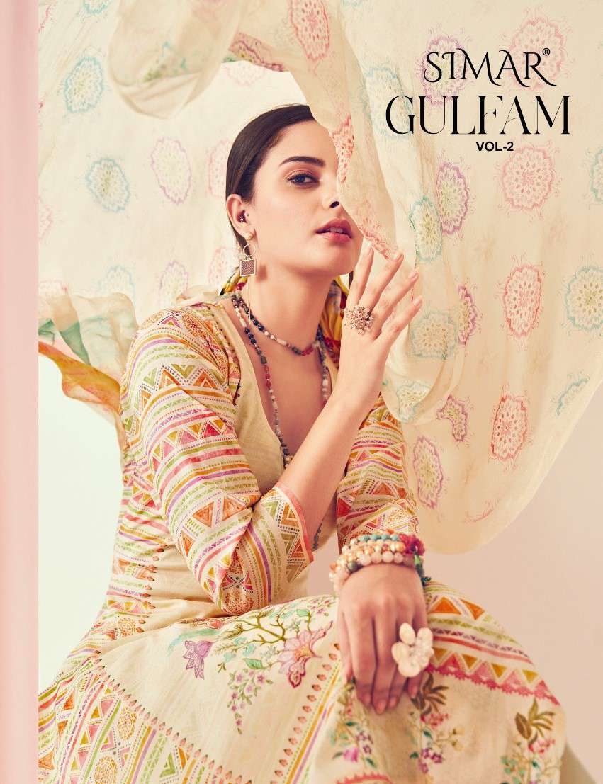 GULFAM VOL-2 BY SIMAR 720 TO 723 SERIES PURE LAWN COTTON PRINT WORK DRESSES