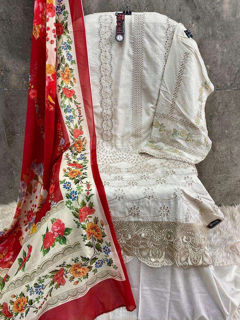 H-125 COLOURS BY HOOR TEX 125-A TO 125-E SERIES HEAVY COTTON EMBROIDERY WORK DRESSES