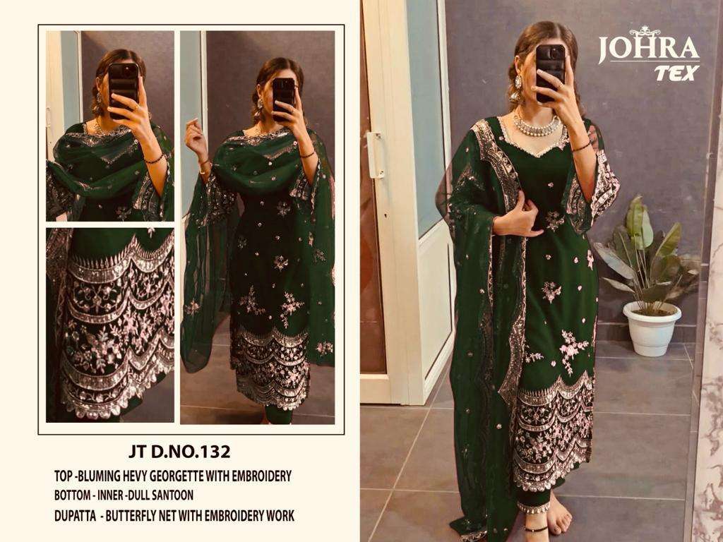 JT-132 C HIT DESIGN BY JOHRA TEX BLOOMING GEORGETTE HEAVY WORK PAKISTANI DRESS