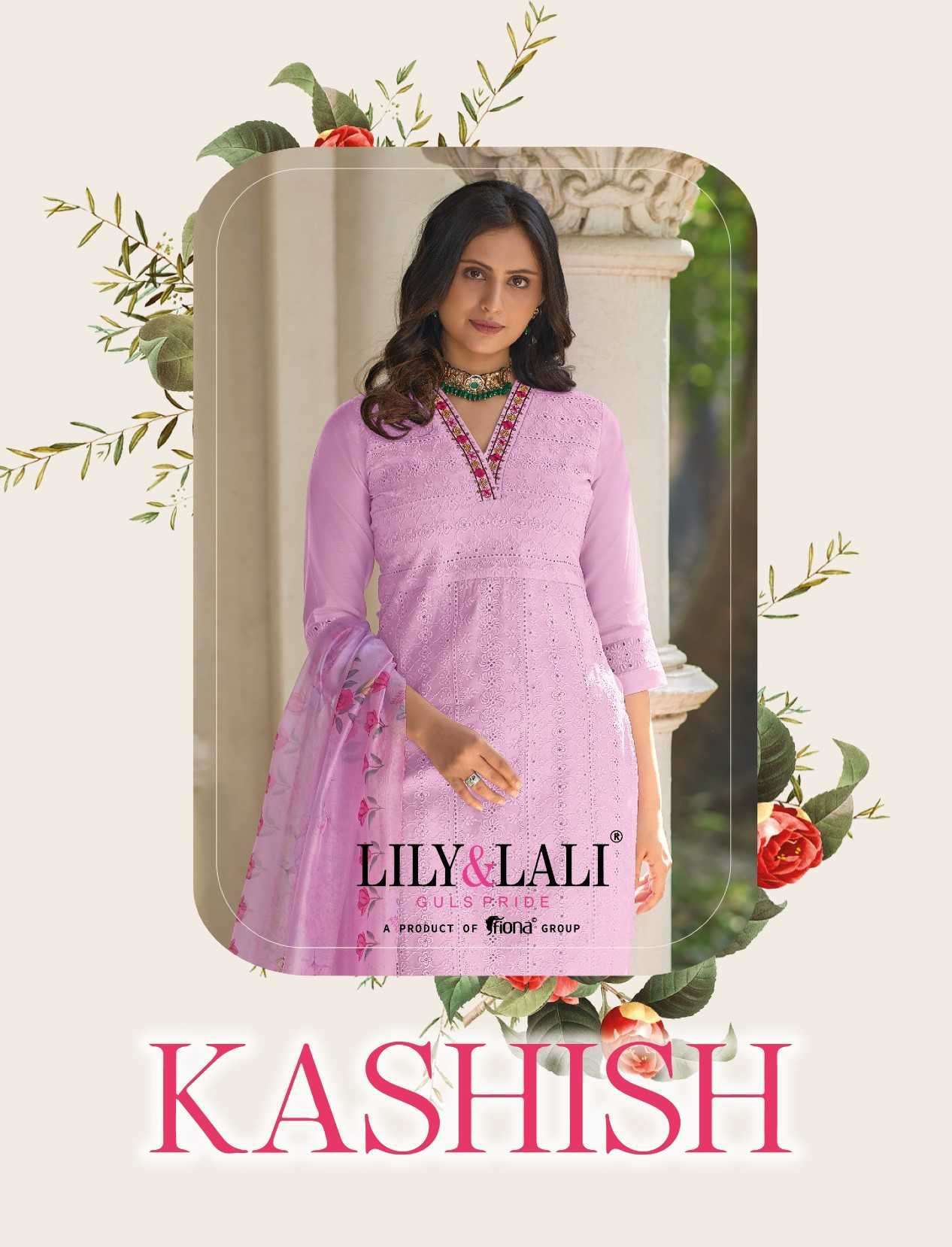 KASHISH BY LILY&LALI 17001 TO 17006 SERIES SILK SCHIFFLI WORK READYMADE DRESSES