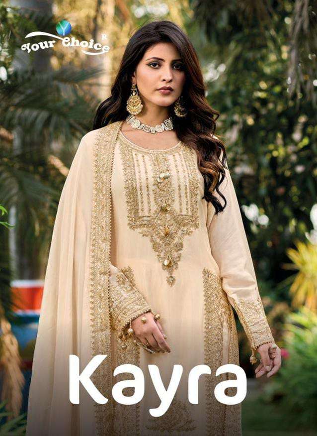 KAYRA BY YOUR CHOICE 1001 & 1002 SERIES PURE CHINON PRINT WORK READYMADE DRESSES