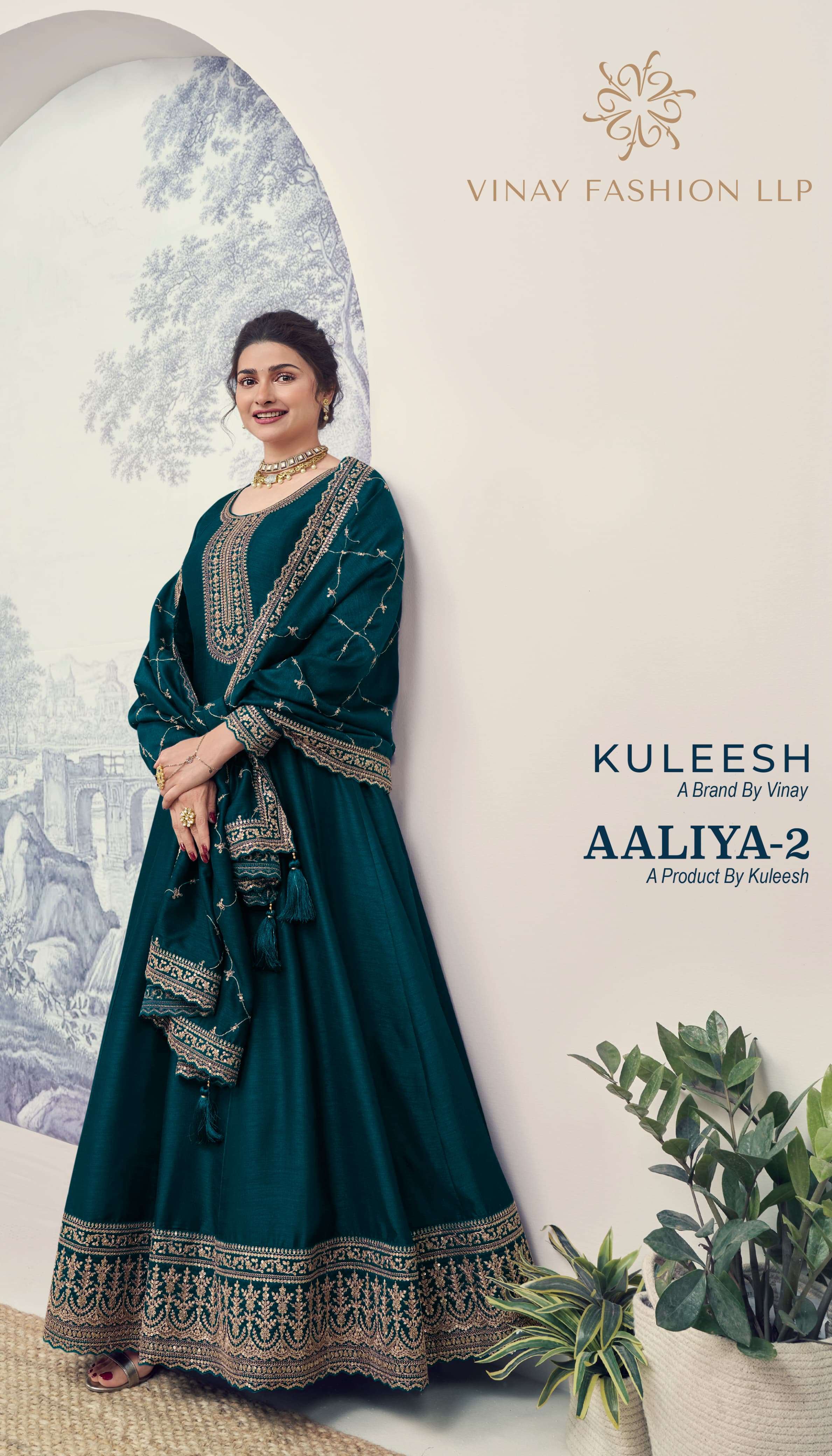 KULEESH AALIYA VOL-2 BY VINAY FASHION 67741 TO 67746 SERIES SILK GEORGETTE WORK DRESSES