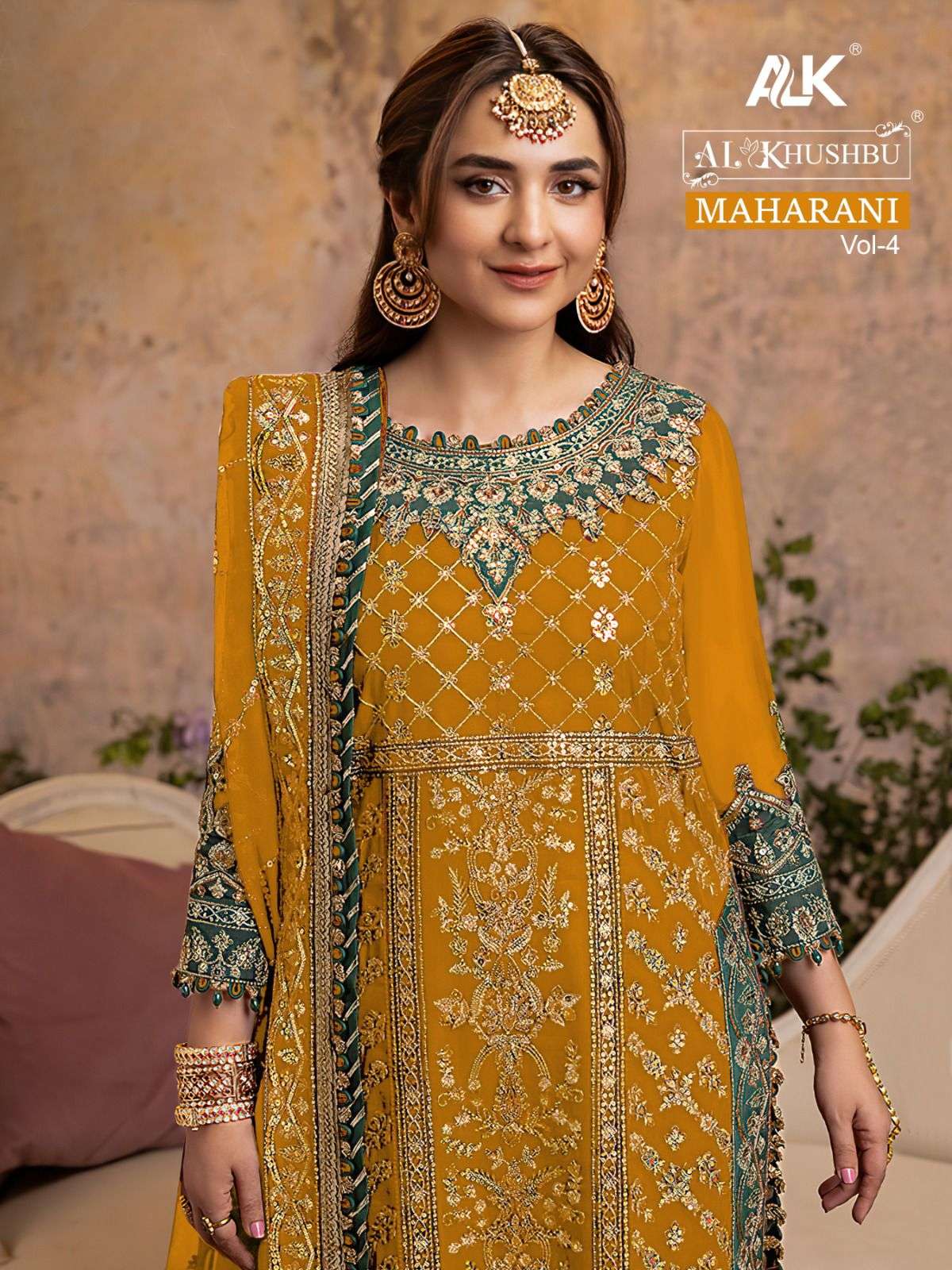 MAHARANI 5082-A TO 5082-D SERIES BY AL KHUSHBU GEORGETTE HEAVY EMBROIDERY WORK DRESSES