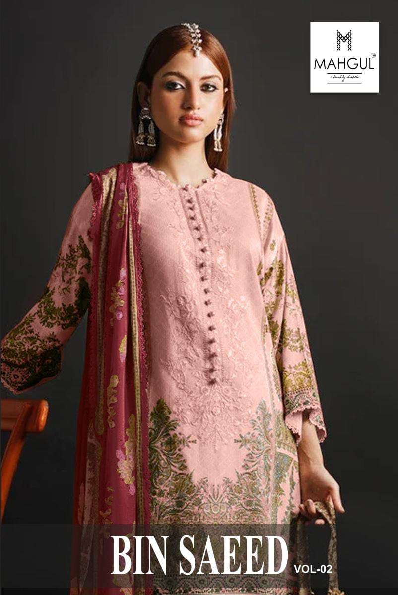 MAHGUL BIN SAEED VOL-2 BY SHRADDHA NX 2001-A TO 2001-D SERIES LAWN PRINT WORK DRESSES