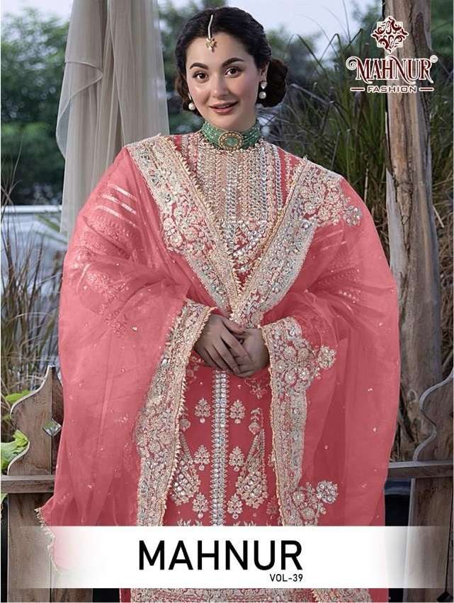 MAHNUR VOL-39 BY MAHNUR FASHION 39001 & 39002 SERIES GEORGETTE WORK PAKISTANI DRESSES