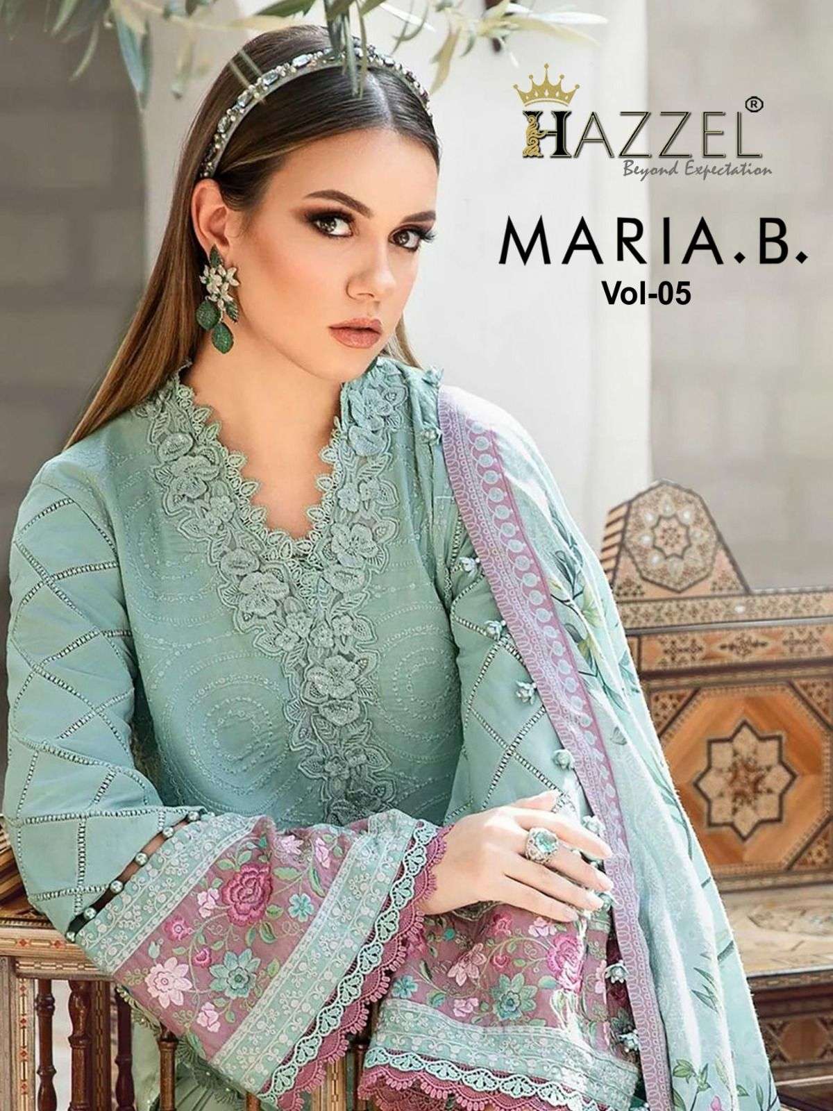 MARIA.B. VOL-5 BY HAZZEL 5001 TO 5003 SERIES RAYON COTTON EMBROIDERY WORK DRESSES