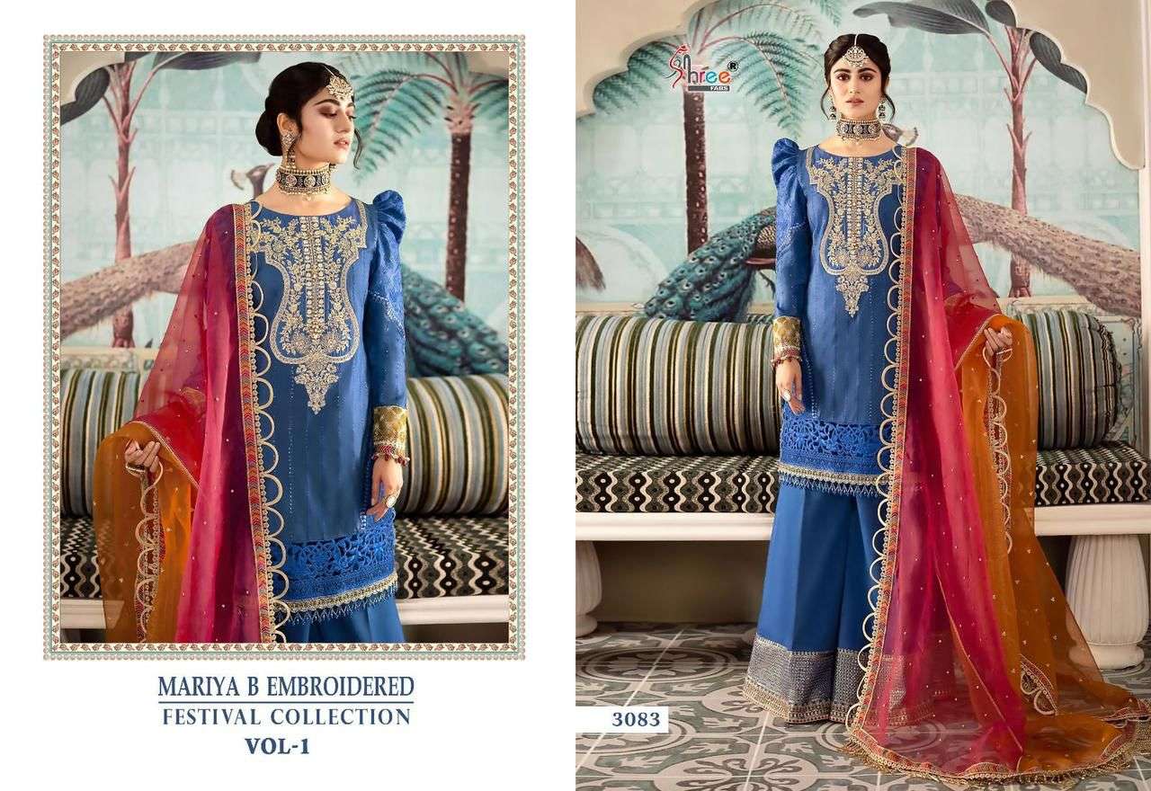 MARIYA B 3083 HIT DESIGN BY SHREE FABS RAYON COTTON EMBROIDERY WORK PAKISTANI DRESS