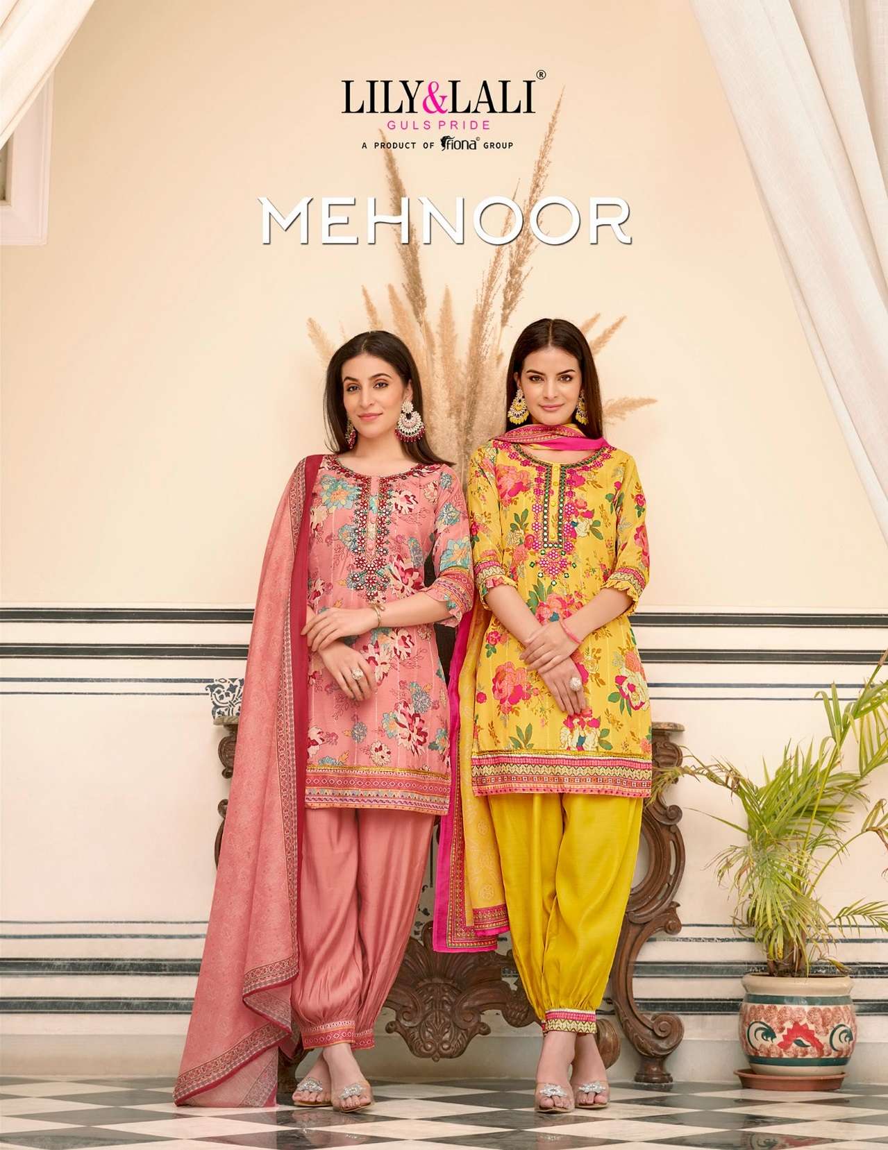 MEHNOOR BY LILY & LALI 15911 TO 15916 SERIES MUSLIN SILK PRINT WORK READYMADE DRESSES