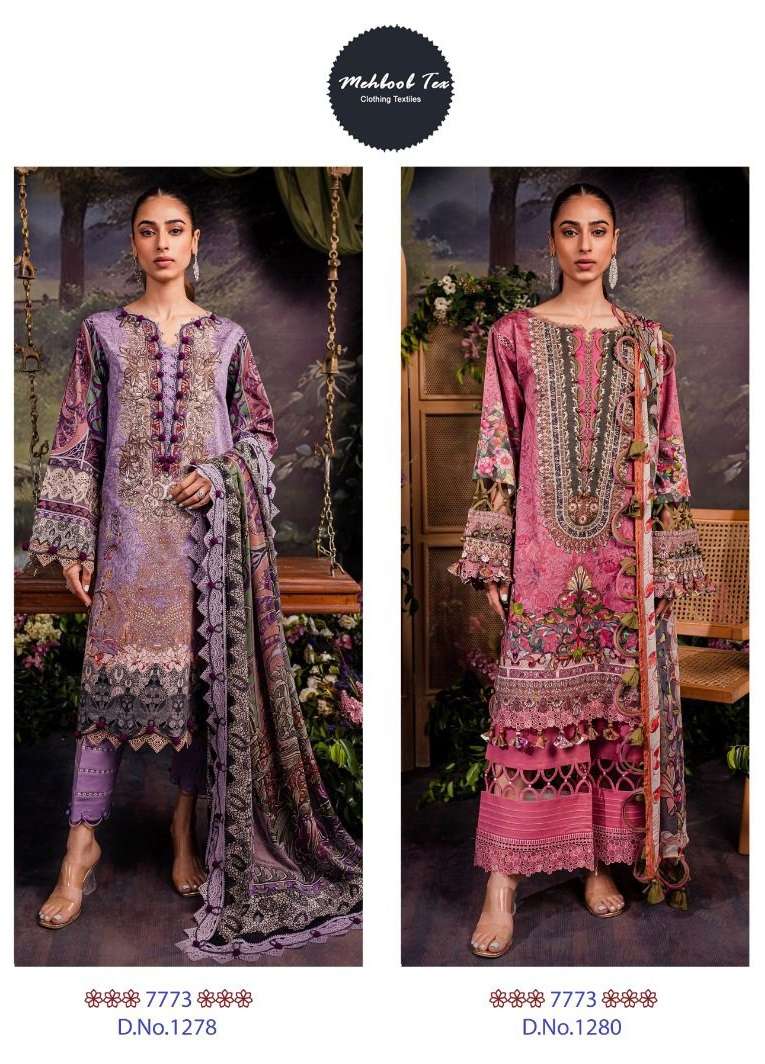 MT-1278 & MT-1280 HITS BY MEHBOOB TEX PURE COTTON PRINT WORK PAKISTANI DRESSES