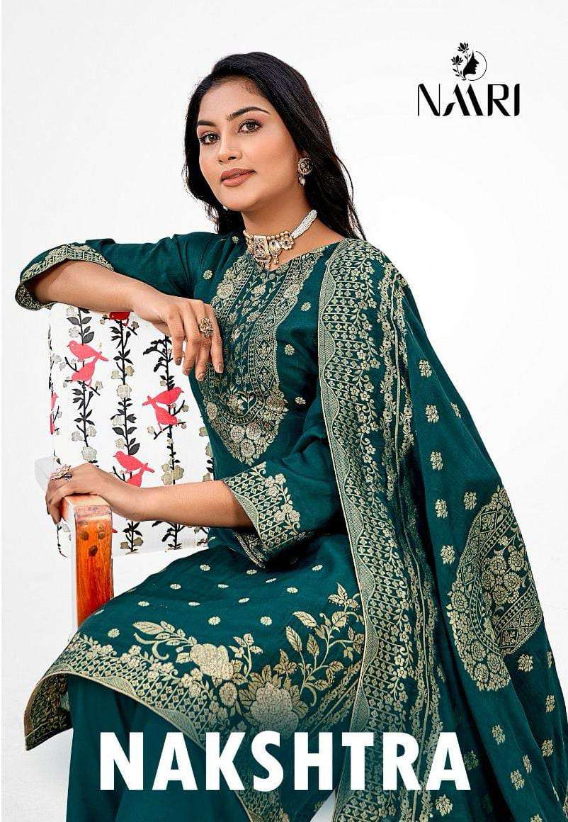 NAKSHTRA BY NAARI 74001 TO 74004 SERIES MUSLIN VISCOSE PRINT WORK DRESSES