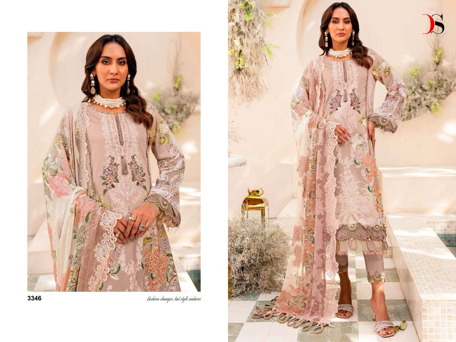 NEEDLE WONDER 3346 HIT DESIGN BY DEEPSY SUITS PURE COTTON PRINT WORK DRESS