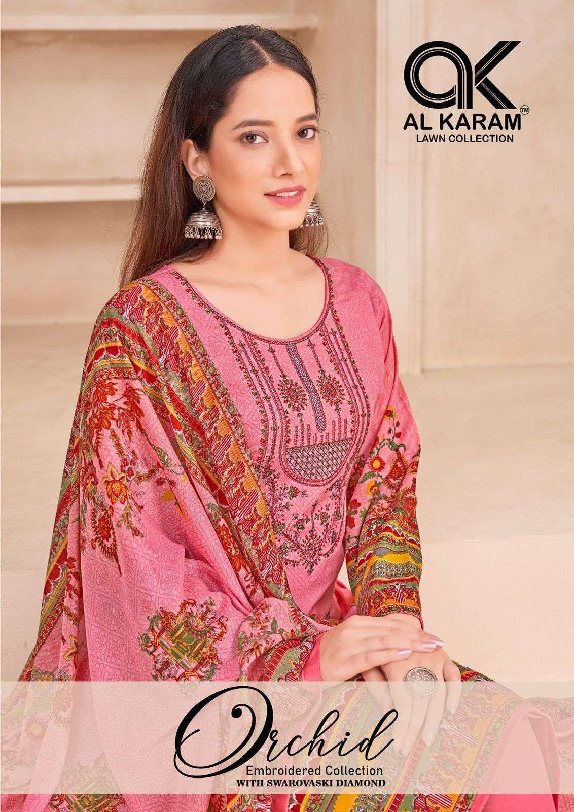 ORCHID BY AL KARAM 1001 TO 1006 SERIES PURE COTTON PRINT EMBROIDERY WORK DRESSES