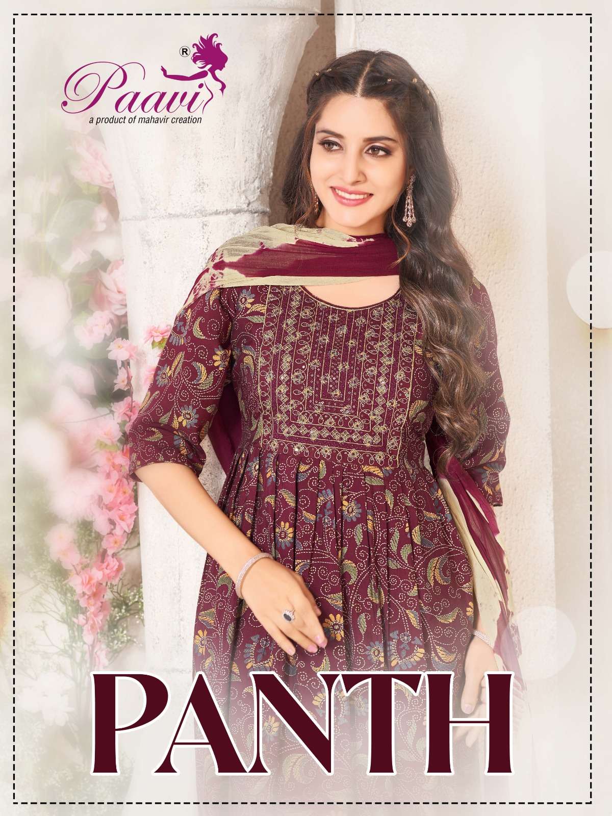 PANTH BY PAAVI 5001 TO 5010 SERIES MODAL PRINT SEQUENCE WORK READYMADE DRESSES