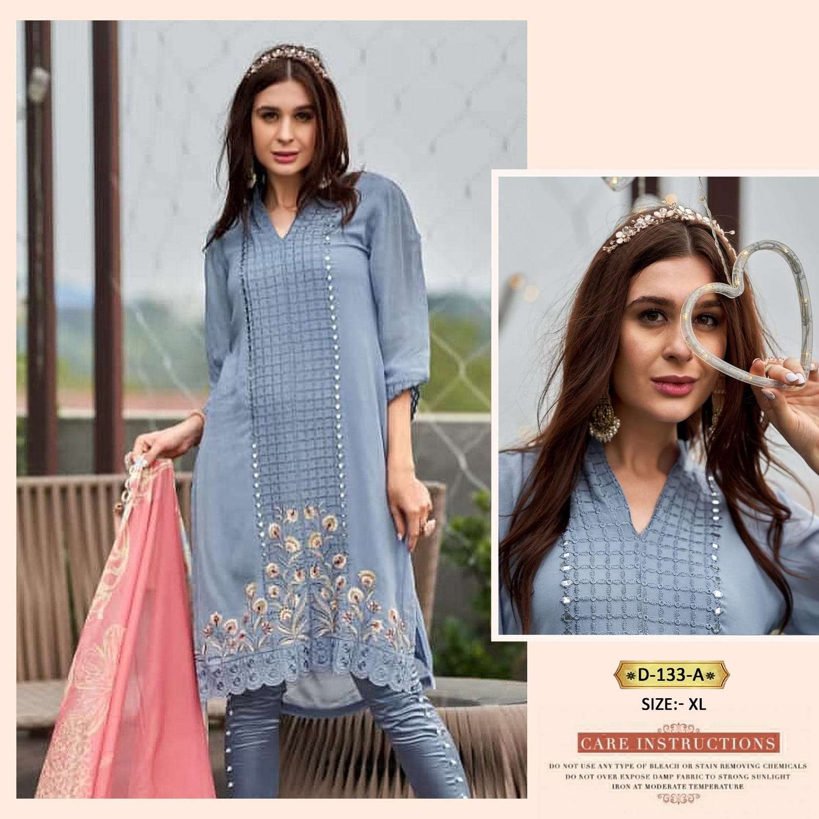 ROSE TEX D-133 COLOURS BY AQSAWHOLESALE FAUX GEORGETTE WORK READYMADE DRESSES