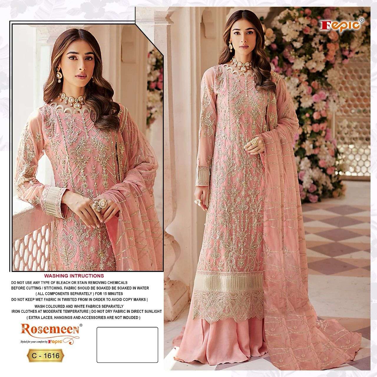 ROSEMEEN 1616 HIT DESIGN BY FEPIC GEORGETTE EMBROIDERY PAKISTANI DRESS