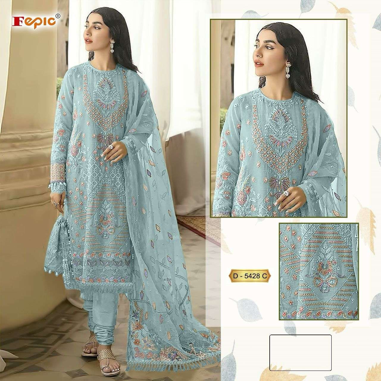 ROSEMEEN 5428 COLOURS BY FEPIC 5428-A TO 5428-D SERIES GEORGETTE WORK PAKISTANI DRESSES