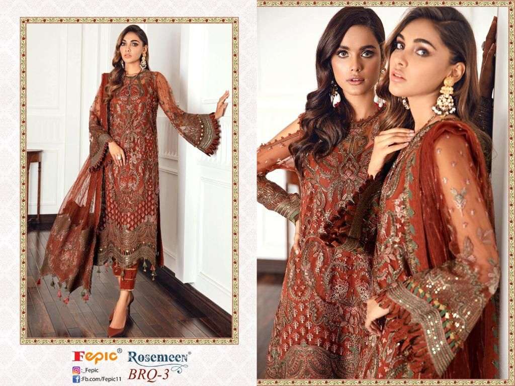 ROSEMEEN 66014 BY FEPIC GEORGETTE HEAVY EMBROIDERY WORK PAKISTANI DRESS