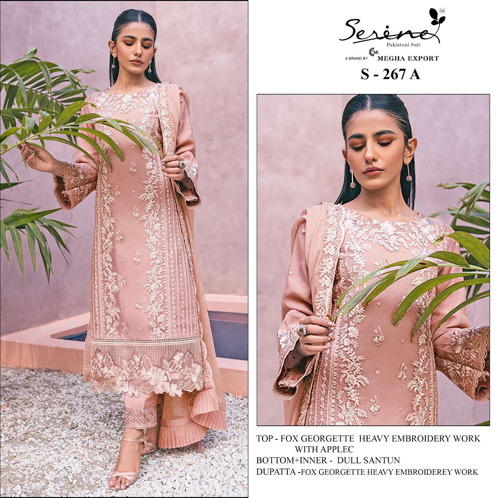 S-267 COLOURS BY SERINE 267-A TO 267-D SERIES FAUX GEORGETTE WORK PAKISTANI DRESSES