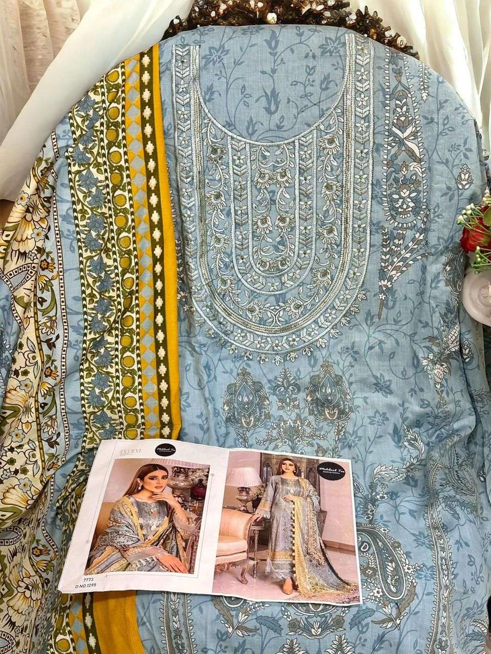 SAHNAZ SELF EMBROIDERED COLLECTION VOL-3 BY MEHBOOB TEX COTTON PRINT WORK DRESSES