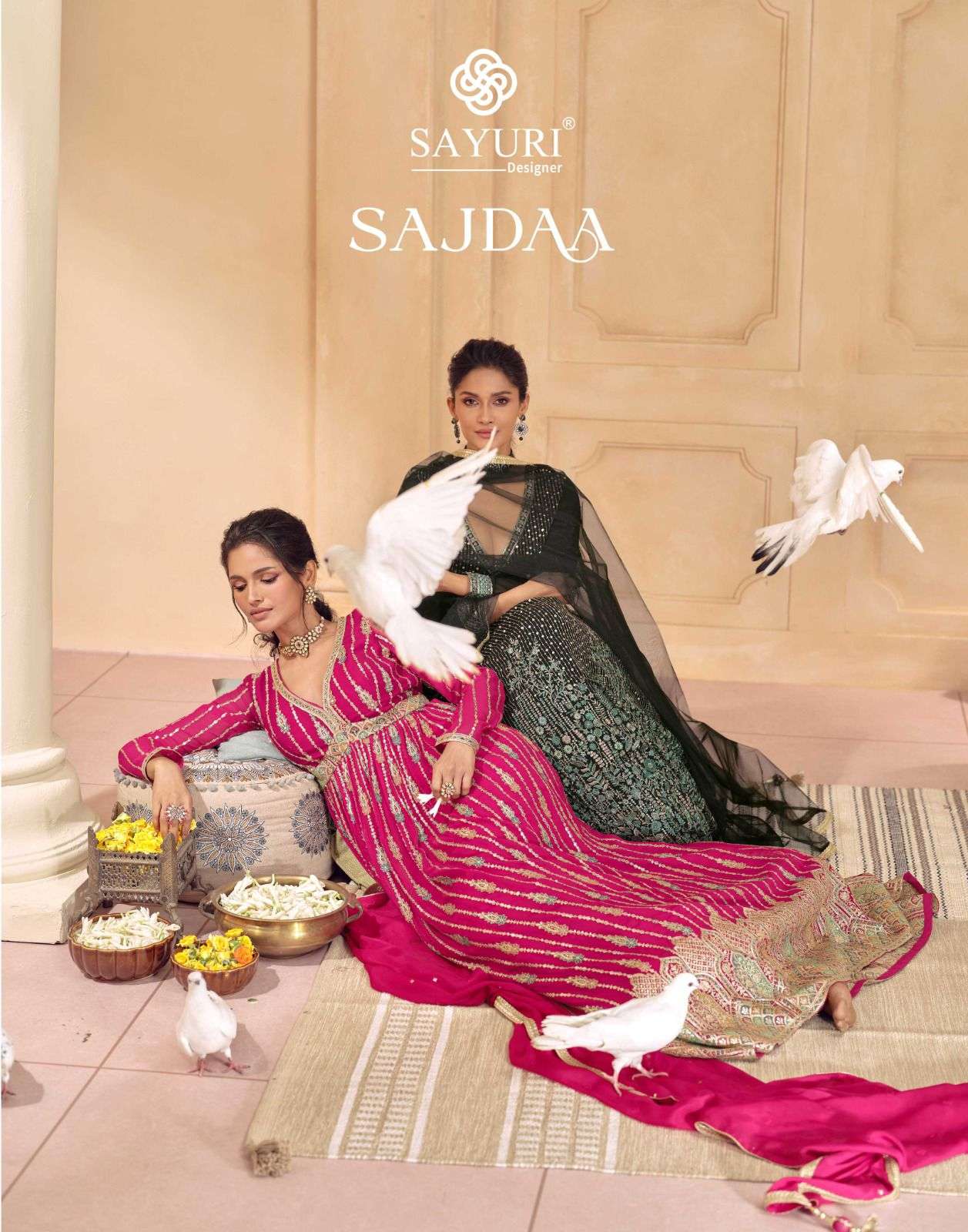 SAJDAA BY SAYURI 5434 TO 5436 SERIES REAL GEORGETTE EMBROIDERY WORK GOWNS