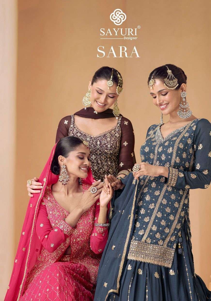 SARA BY SAYURI 5419 TO 5421 SERIES REAL GEORGETTE HEAVY WORK READYMADE DRESSES