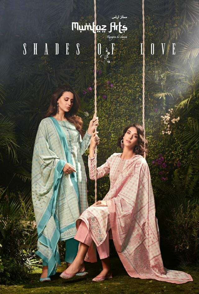 SHADED OF LOVE BY MUMTAZ ARTS 1001 TO 1006 SERIES VISCOSE SATIN PRINT WORK DRESSES