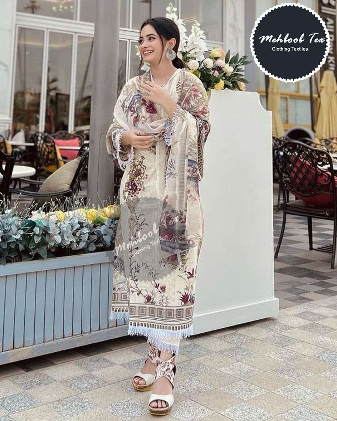 SHAHNAZ 1305 HIT DESIGN BY MEHBOOB TEX COTTON PRINT EMBROIDERY WORK PAKISTANI DRESS