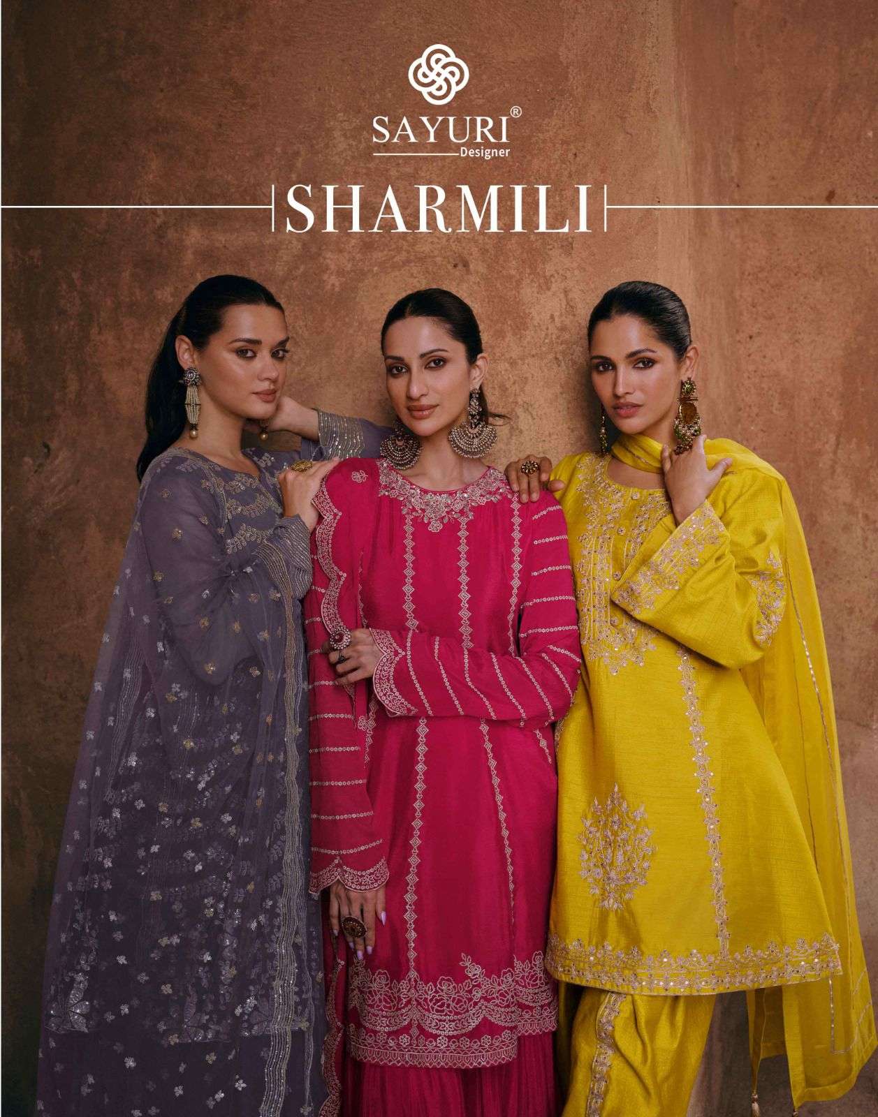 SHARMILI BY SAYURI 5431 TO 5433 SERIES CHINON SILK HEAVY WORK READYMADE DRESSES