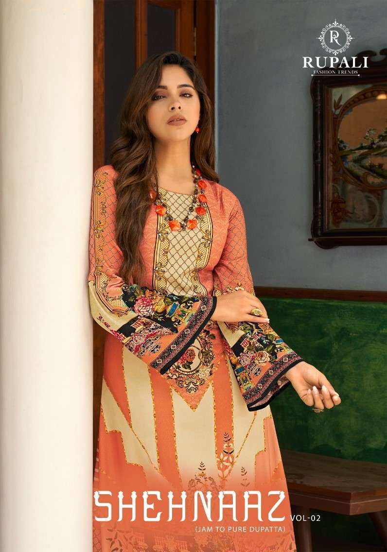 SHEHNAAZ VOL-2 BY RUPALI 19001 TO 19006 SERIES JAAM SATIN PRINT WORK DRESSES