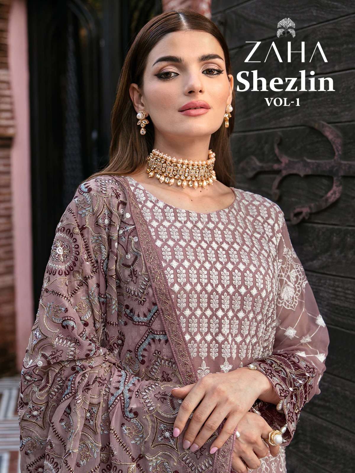 SHEZLIN VOL-1 BY ZAHA 10250 TO 10253 SERIES GEORGETTE HEAVY WORK PAKISTANI DRESSES