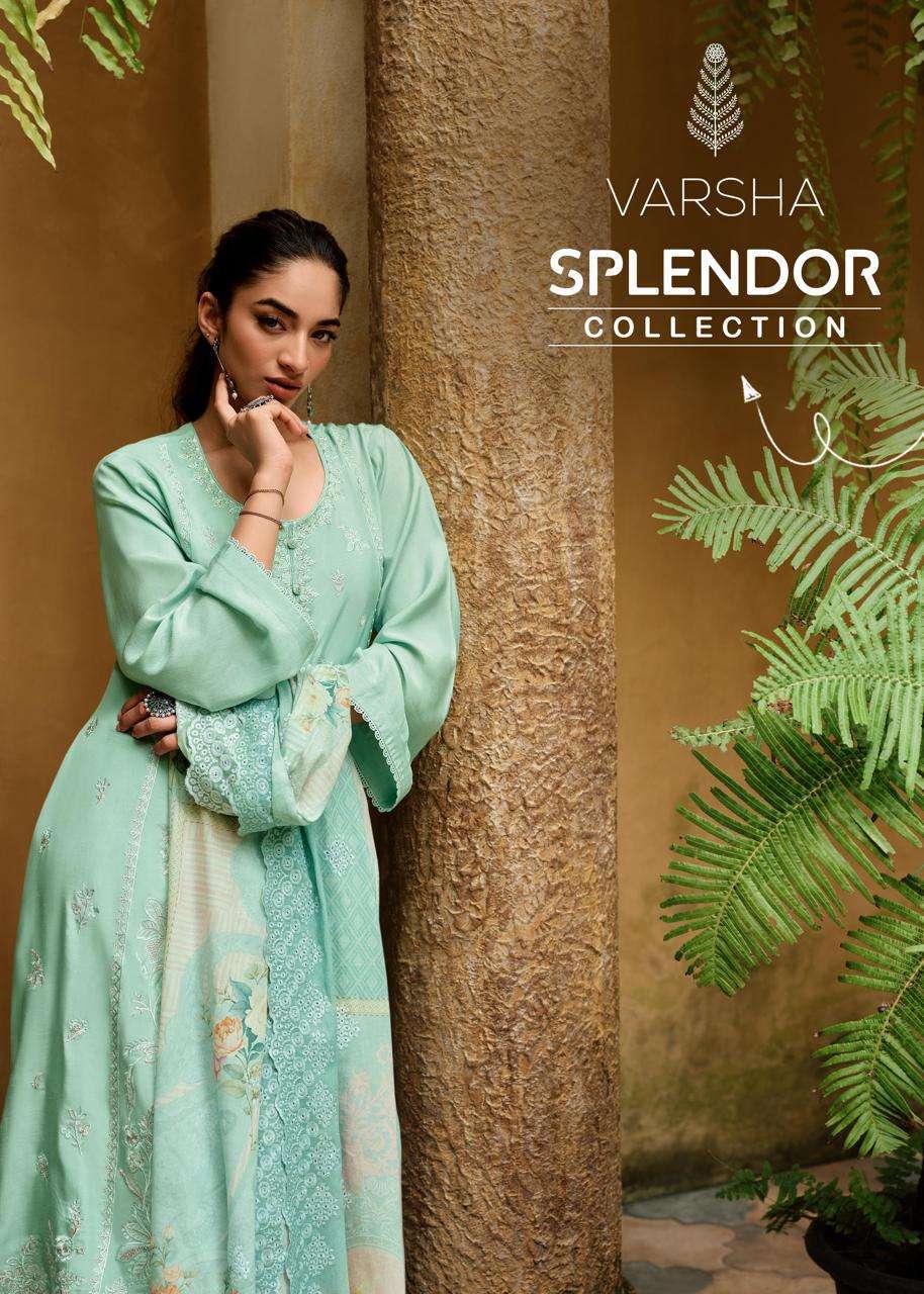 SPLENDOR COLLECTION BY VARSHA 01 TO 04 SERIES COTTON PRINT EMBROIDERY WORK DRESSES