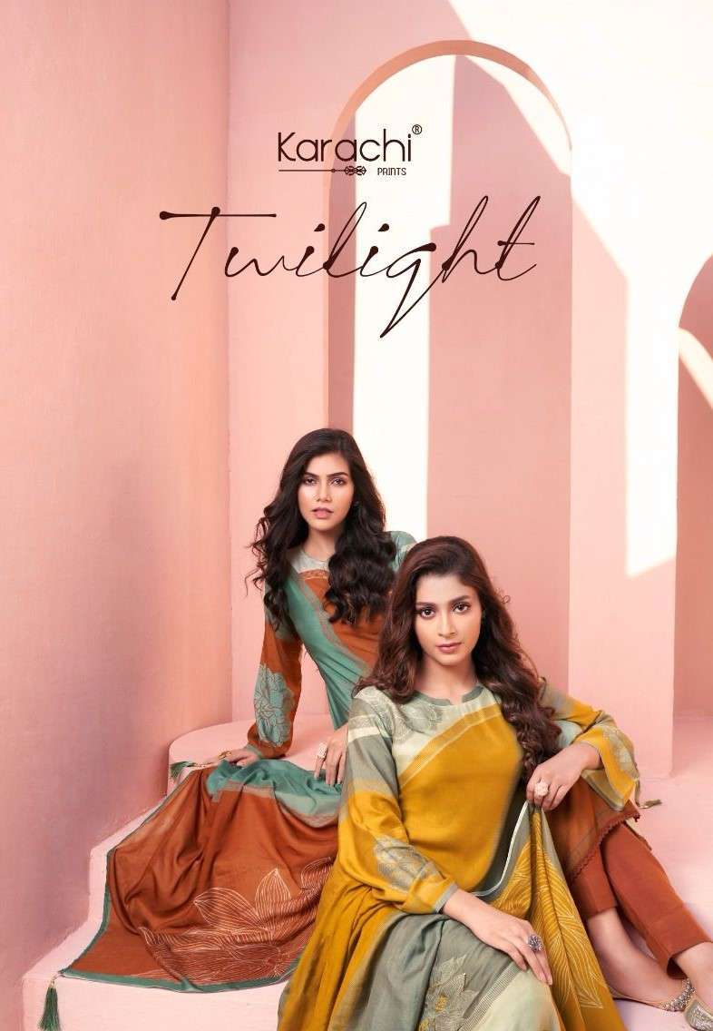 TWILIGHT BY KARACHI PRINTS 2201 TO 2204 SERIES PURE MUSLIN HAND WORK DRESSES