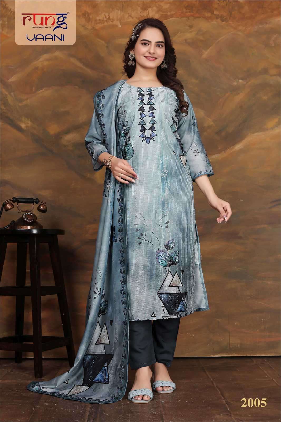 VAANI BY RUNG 2001 TO 2006 SERIES SILK PRINT WORK READYMADE DRESSES