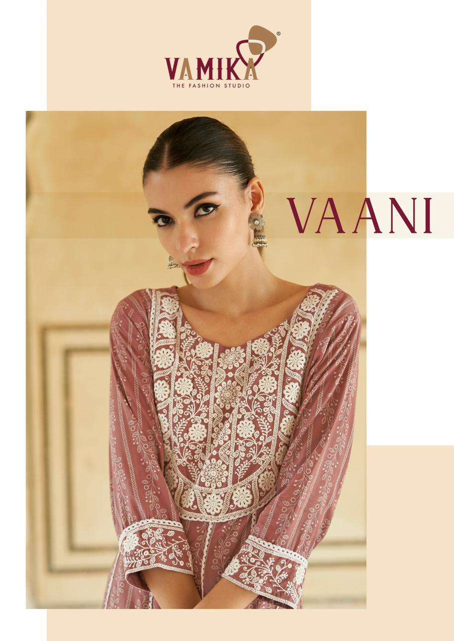 VAANI BY VAMIKA 1301-A & 1301-B SERIES RAYON HEAVY EMBROIDERY WORK KURTI & PANTS