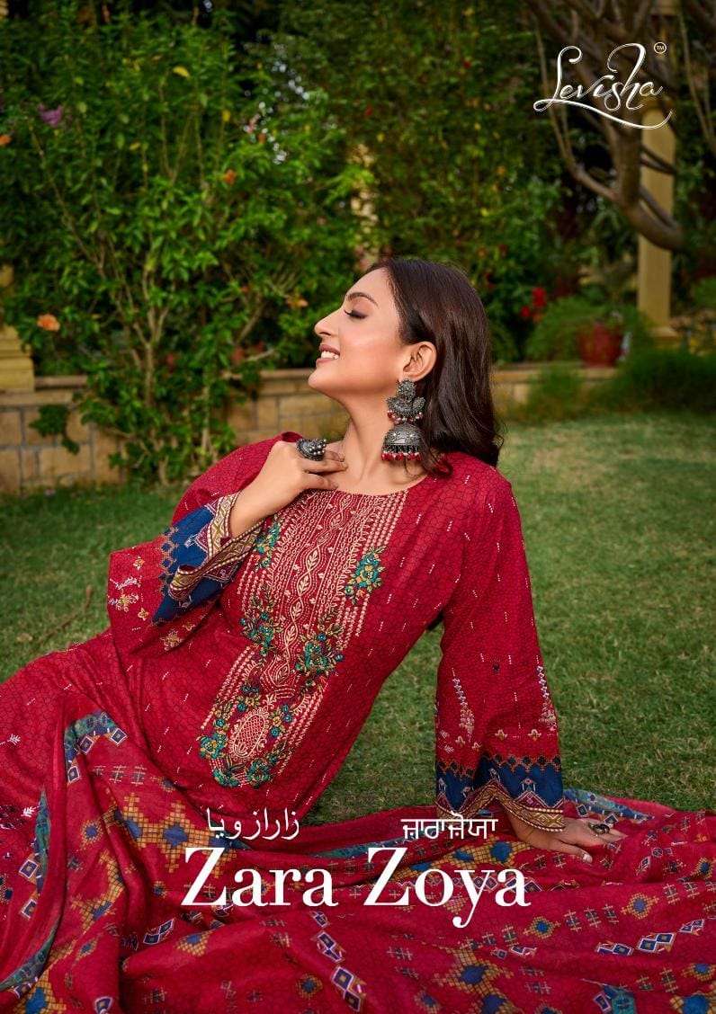 ZARA ZOYA BY LEVISHA 2013 TO 2019 SERIES CAMBRIC COTTON PRINT WORK DRESSES