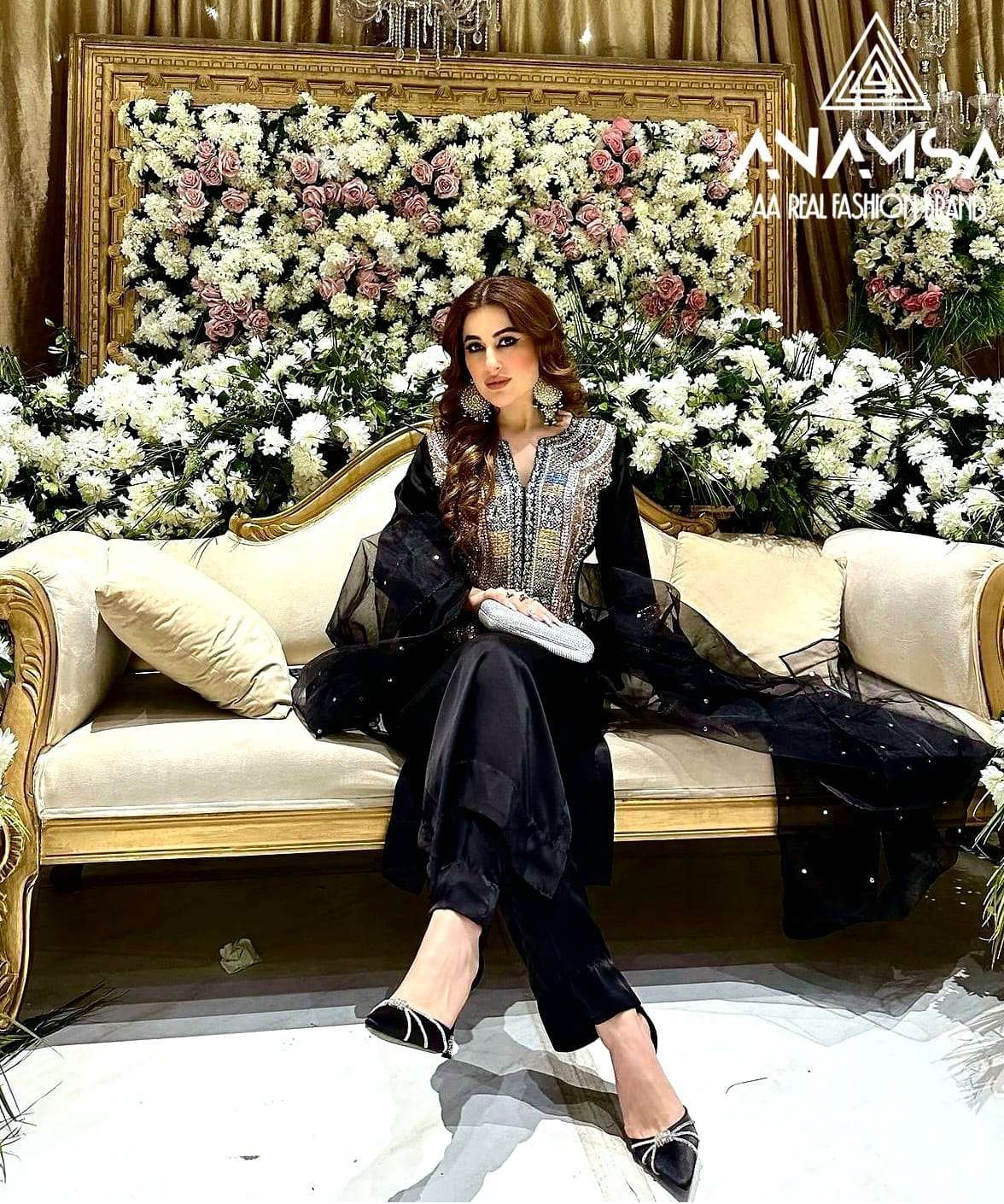 ANAMSA 434 HIT DESIGN BY ANAMSA PURE FAUX GEORGETTE HEAVY WORK PAKISTANI DRESS