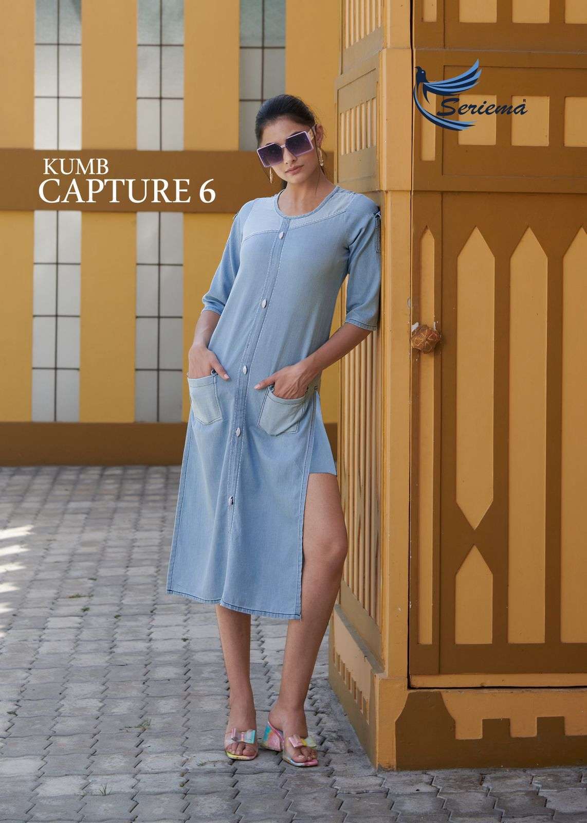 KUMB CAPTURE VOL-6 BY SERIEMA 1248 TO 1255 SERIES PURE COTTON DENIM KURTIS