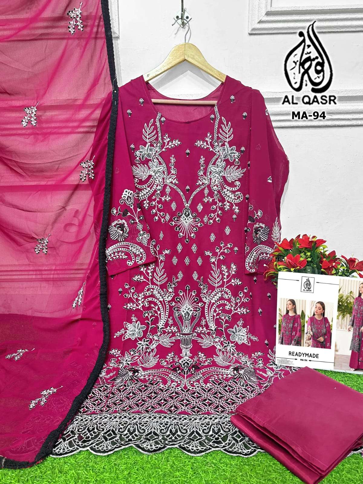 MA-94 NX BY AL QASR FAUX GEORGETTE HEAVY EMBROIDERY WORK READYMADE DRESSES