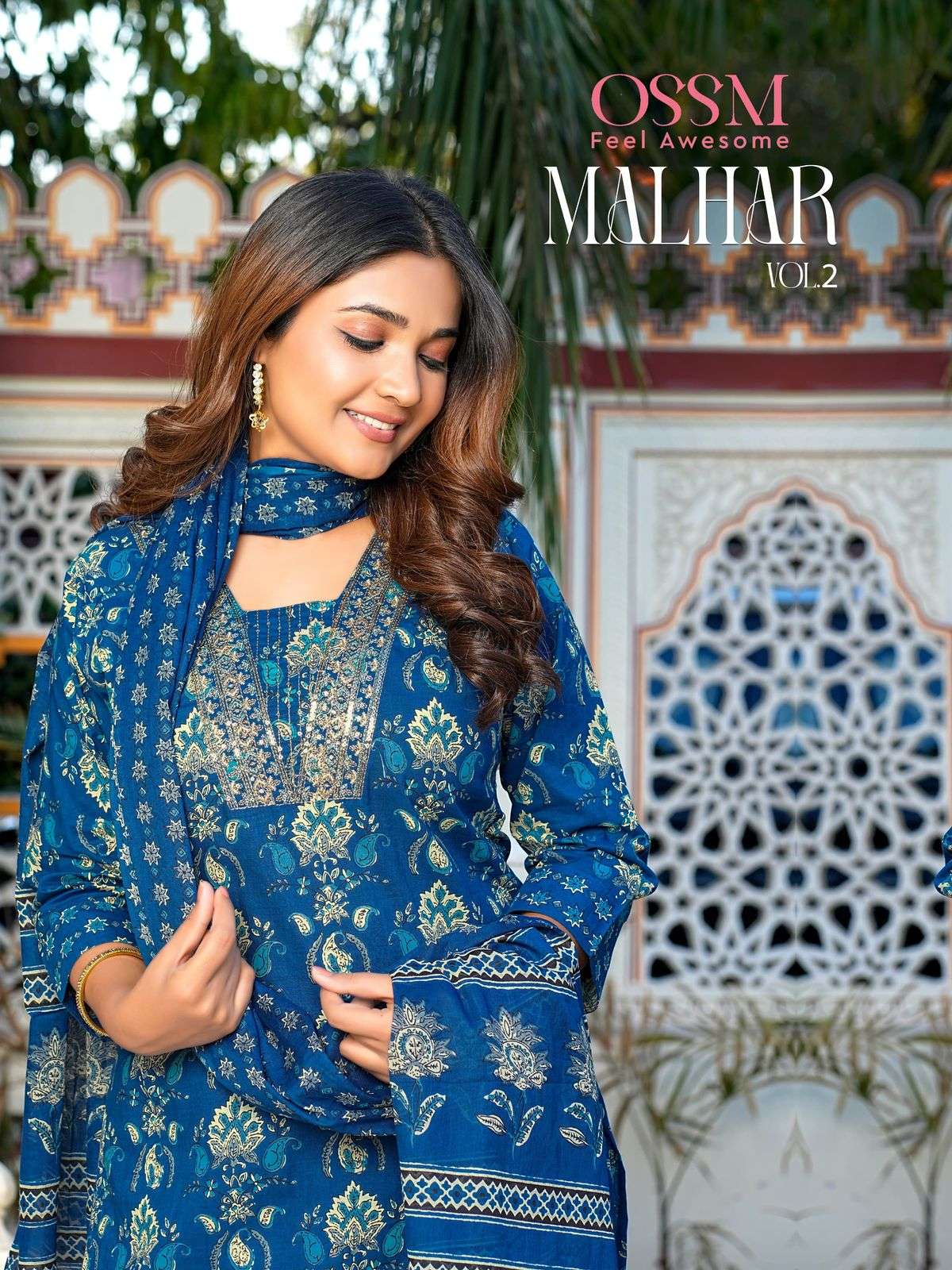 MALHAR VOL-2 BY OSSM 101 TO 106 SERIES COTTON PRINT EMBROIDERY READYMADE DRESSES