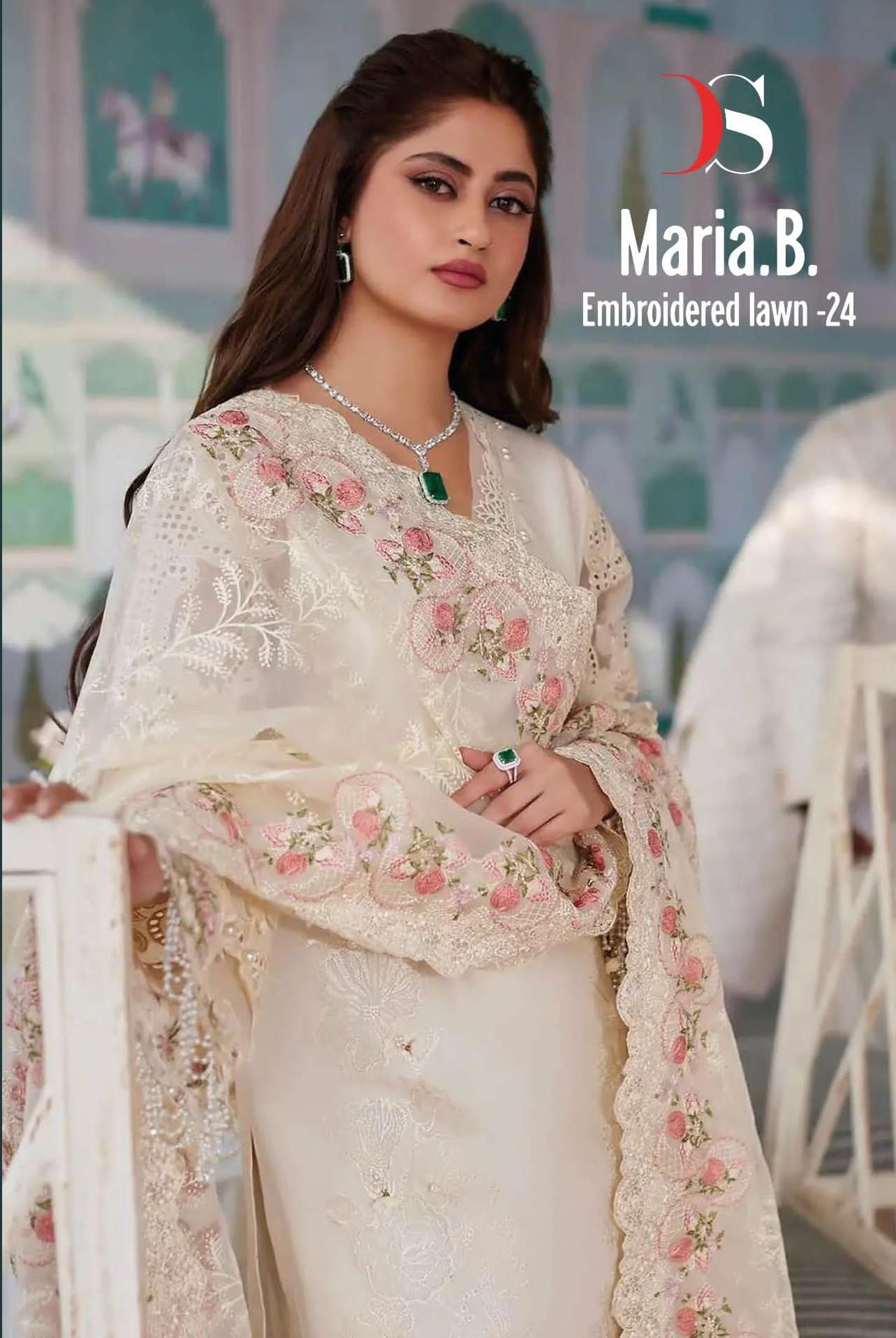 MARIA.B. EMBRRRROIERED LAWN-24 BY DEEPSY SUITS 5091 TO 5096 SERIES COTTON WORK DRESSES